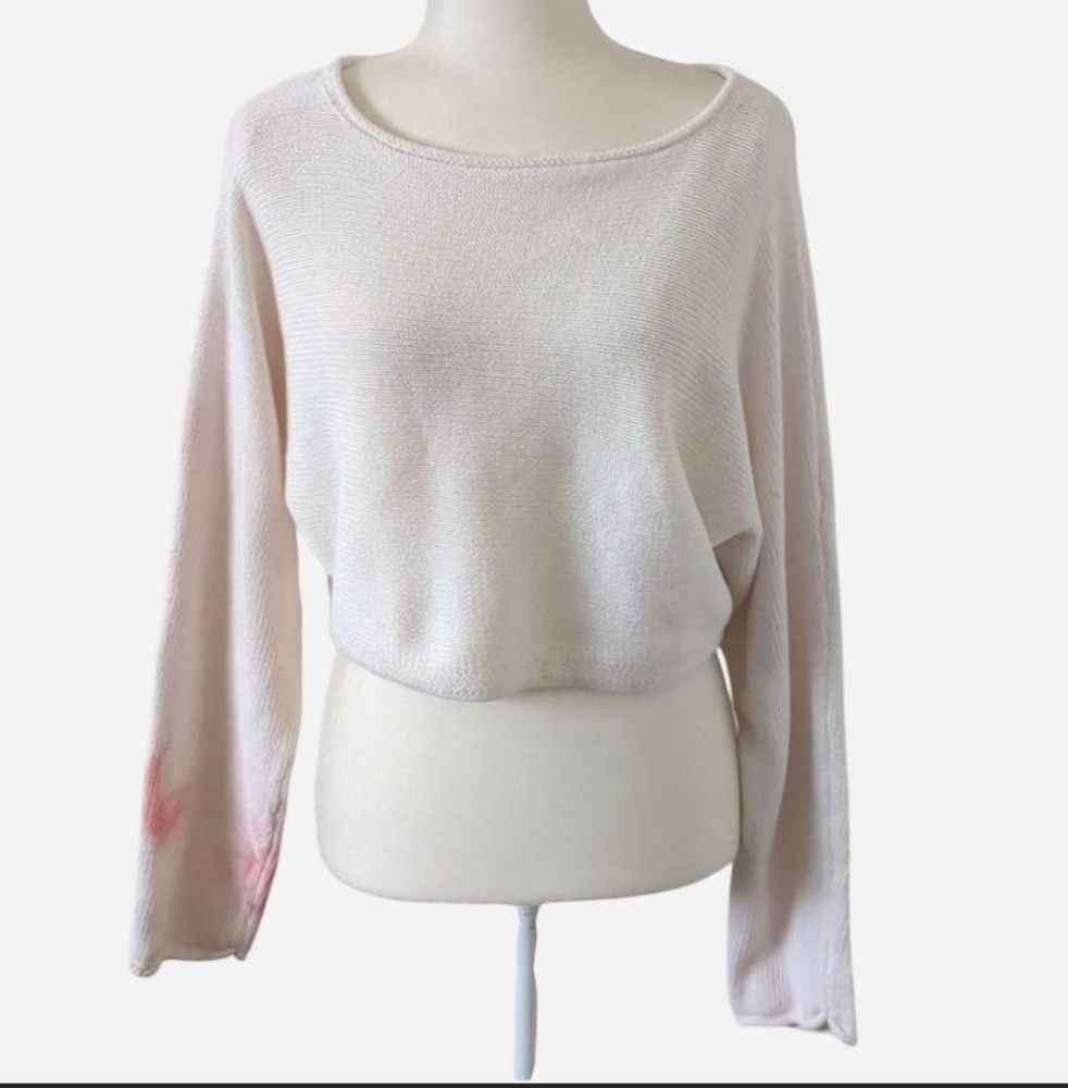 🔥 Garage Supersoft Relaxed Fit Crop Sweater - Pink Tie Dye - Size XS ✨
